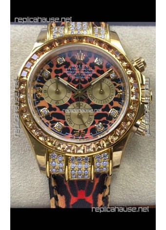 Rolex Daytona 116598 Leopard Yellow Gold Super Clone Watch 