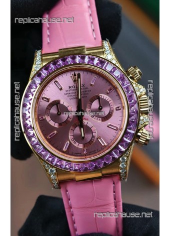 Rolex Daytona 126538TRO Yellow Gold Pink Dial Super Clone Watch 