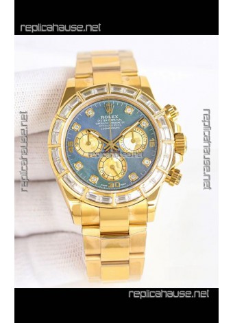 Rolex Daytona 116519 Yellow Gold Pearl Dial Super Clone Watch 
