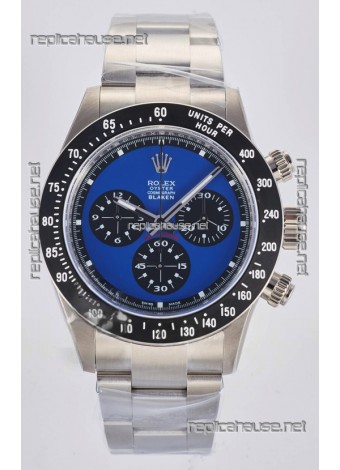 Rolex Daytona Paul Newman Blue Dial Custom Modded 4130 Mvnt Swiss Replica