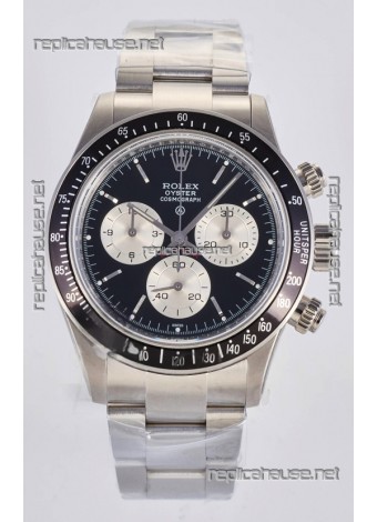 Rolex Daytona Paul Newman Black Dial Custom Modded 4130 Mvnt Swiss Replica