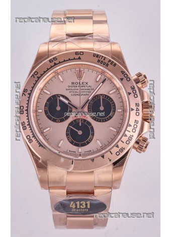 Rolex Daytona 126505 Rose Gold Dial Stick Markers FREE SPRUNG MVMT Super Clone Watch 