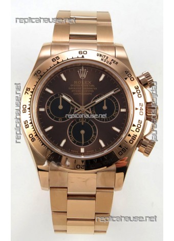 Rolex Daytona 126505 Rose Gold Brown Dial FREE SPRUNG MVMT Super Clone Watch 