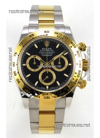 Rolex Daytona 126503 Two Tone Black Dial FREE SPRUNG MVMT Super Clone Watch 