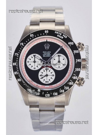 Rolex Daytona Paul Newman Blaken Black Dial Custom Modded 4130 Mvnt Swiss Replica