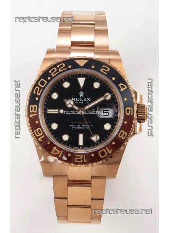 GMT Masters 126715CHNR Rose Gold Cal.3285 FREE SPRUNG MVMNT Super Clone 
