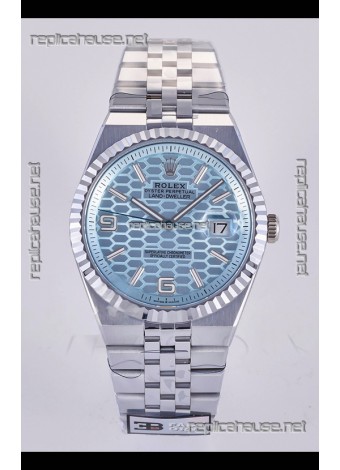 Rolex Land-Dweller 127336 Ice Blue Honeycomb Dial 40MM Super Clone Watch 