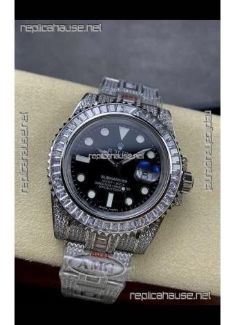 Rolex Submariner 116610 Iced Out Edition 18 Black Dial Swiss Replica Watch 