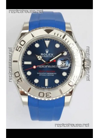 Rolex Yachtmaster 40mm Blue Dial Rubber Strap Super Clone Watch 