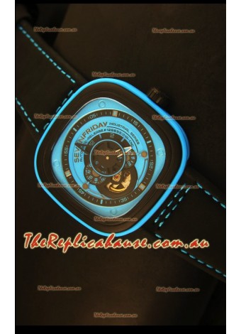 SevenFriday P-32 Black and Blue with Original Miyota 82S7 Movement - 1:1 Mirror Quality