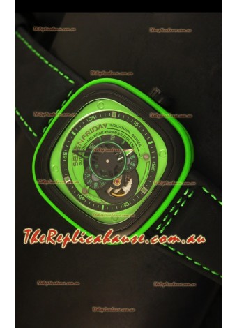SevenFriday P-32 Black and Green with Original Miyota 82S7 Movement - 1:1 Mirror Quality