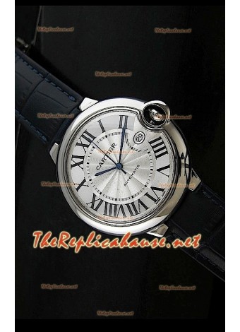 Ballon De Cartier Swiss Automatic Watch in Leather Strap