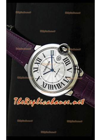 Ballon De Cartier Swiss Automatic Watch in Leather Strap