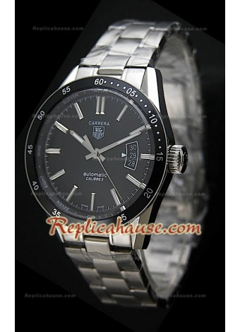 Tag Heuer Carrera Calibre 5 Swiss Replica Watch in Black Dial