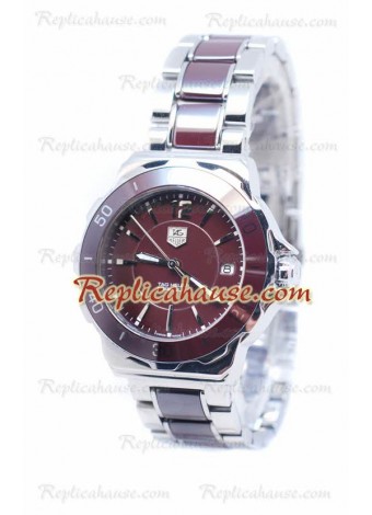 Tag Heuer Formula 1 Quartz Brown Ceramic Bezel Steel Wristwatch TAG-20110538