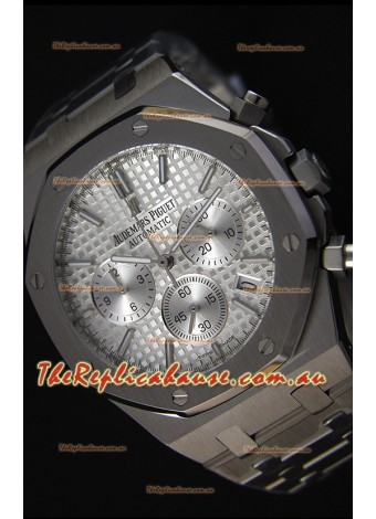 Audemars Piguet Royal Oak Chronograph Silver Toned Dial Swiss Quartz Replica Watch - 41MM