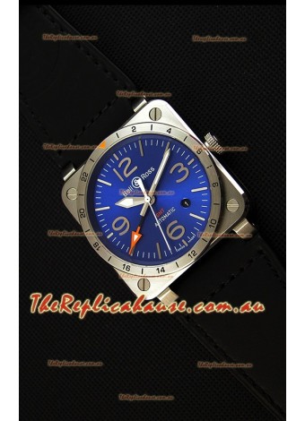 Bell & Ross BR03-93 GMT Steel Swiss Replica Watch Blue Dial 1:1 Edition 42MM
