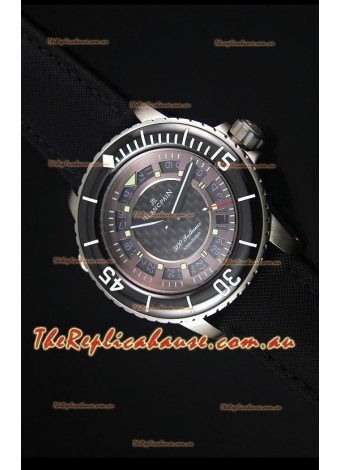 Blancpain 500 Fathoms Swiss Replica Watch in Grey Carbon Dial - 1:1 Mirror Edition