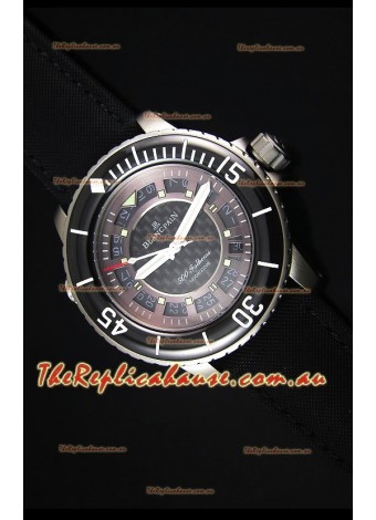 Blancpain 500 Fathoms Swiss Replica Watch in Grey Carbon Dial - 1:1 Mirror Edition
