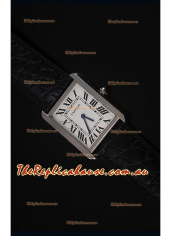 Cartier Tank Solo Swiss Quartz Leather Strap Mid Size 28MM Wide