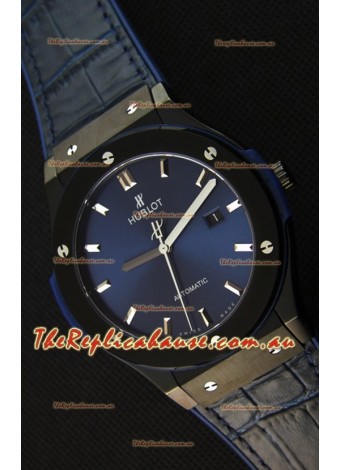 Hublot Classic Fusion Ceramic Blue Swiss Replica Watch - 1:1 Mirror Replica 