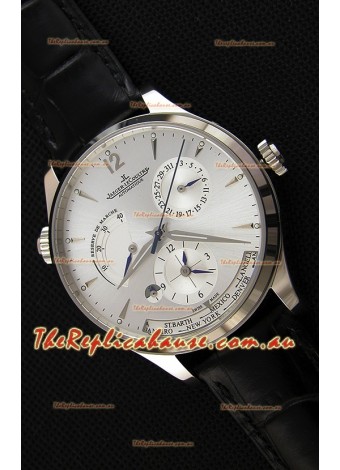 Jaeger LeCoultre Master Geographic Power Reserve Steel Case Steel Dial Swiss Replica Watch 