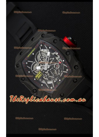 Richard Mille RM35-2 Rafael Nadal Forged Carbon Case with Black Rubber Strap
