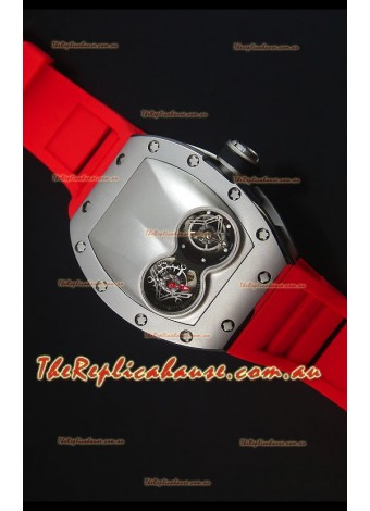 Richard Mille RM053 Tourbillon Pablo Mac Donough Swiss Replica Watch in Titanium Case Red Strap