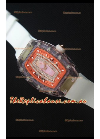 Richard Mille RM07-02 Sapphir Ladies Swiss Replica Watch in Pink Pearl Dial 