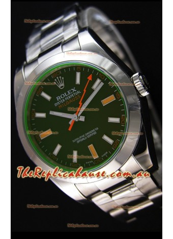 Rolex Milgauss 116400M Swiss Watch with Black Dial - Ultimate 904L Steel Watch 
