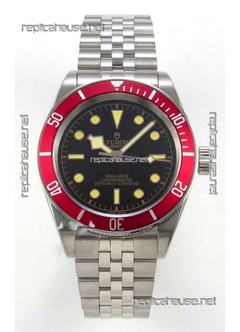 Tudor Black Bay 41 Black Dial Red Bezel Jubilee Super Clone Watch 