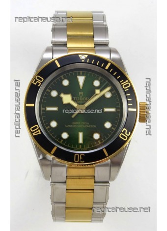 Tudor Black Bay 41 Two Tone Yellow Gold Green Dial Super Clone Watch 