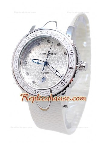 Ulysse Nardin Lady Diver Replica Watch in Silver Dial