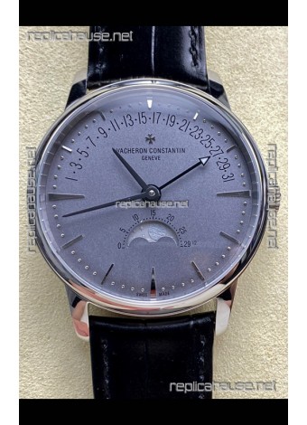 Vacheron Constantin Patrimony Moonphase Stainless Steel Grey Dial Swiss Replica Watch 
