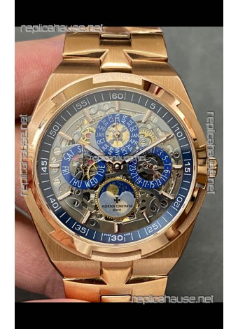 Vacheron Constantin Overseas Perpetual Calendar Rose Gold Swiss Replica Watch 