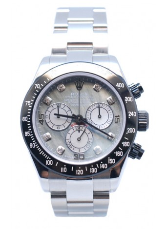 Rolex Daytona Chronograph MonoBloc Cerachrom Bezel Diamond Numerals in Steel Casing - White Shell Dial
