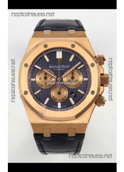 Royal Oak Chrono 26331 Rose Gold Blue Dial Super Clone Watch 