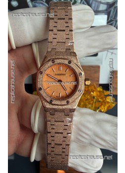 Royal Oak 67630OR Frosted Mini 23MM Rose Gold Super Clone Watch 
