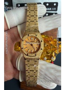 Royal Oak Frosted 67630BA Mini 23MM Yellow Gold Super Clone Watch 