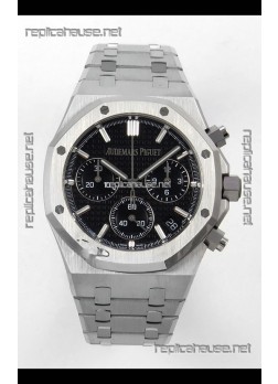 Royal Oak Chrono 26240 Black Dial FREE SPRUNG MVMNT Steel Caing Super Clone Watch 