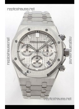 Royal Oak Chrono 26240 White Dial FREE SPRUNG MVMNT Steel Caing Super Clone Watch 