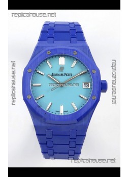 Royal Oak 15500 Tiffany Blue Dial & Blue Ceramic Super Clone Watch 
