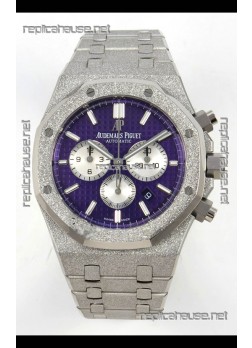 Royal Oak Chrono 26331 Frosted White Gold Purple Dial Super Clone Watch 