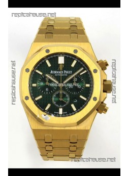 Royal Oak Chrono 26331 Yellow Gold Green Dial Super Clone Watch 