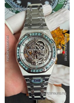 Royal Oak Openworked 15412BC Green Sapphires Super Clone Watch