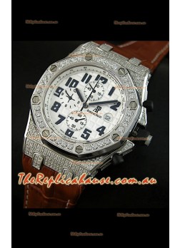 Audemars Piguet Royal Oak Offshore Quartz Watch with Diamonds Bezel
