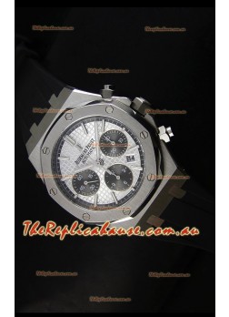 Audemars Piguet Royal Oak Chronograph Watch in Stainless Steel Case White Dial