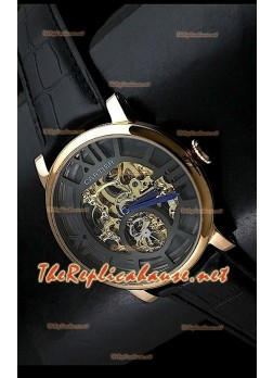 Mens Ronde De Cartier Replica Watch in Gold Casing - 43MM