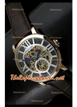 Mens Ronde De Cartier Replica Watch in Gold Casing - 43MM