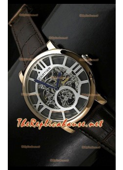 Mens Ronde De Cartier Replica Watch in Gold Casing - 43MM
